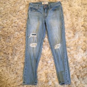Abercrombie Kids Distressed Girlfriend Jeans